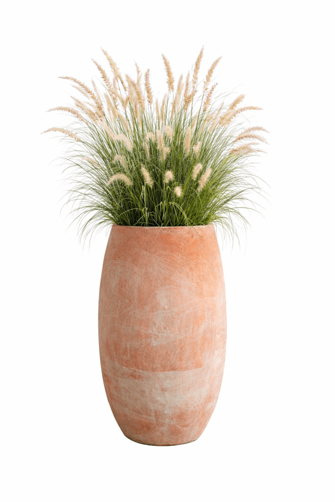 Vase design moderne en terracotta Impruneta – création artisanale Poggi Ugo
